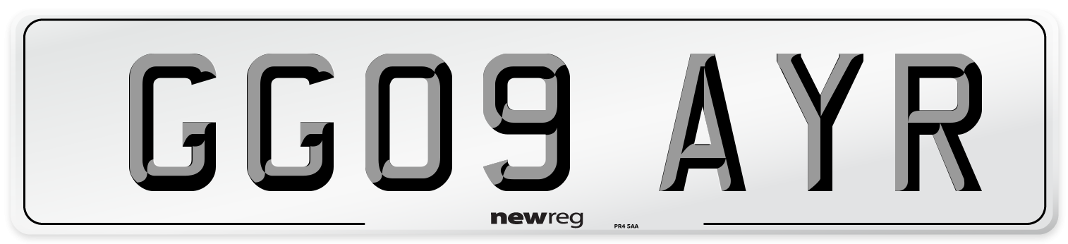 GG09 AYR Number Plate from New Reg